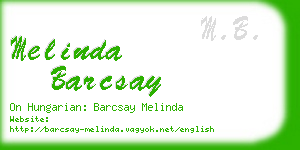 melinda barcsay business card